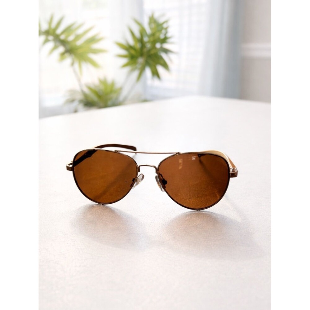 Polarized Lens Aviator Sunglasses Brown Lens Gold Frame